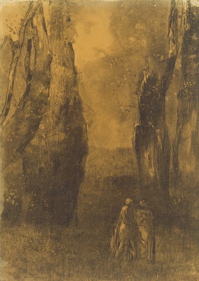 Lovers in a Rocky Landscape by Odilon Redon